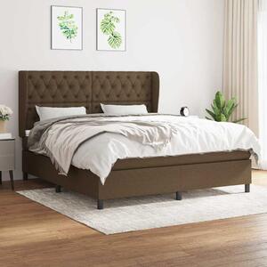 Box spring postel s matrací tmavě hnědá 160x200 cm textil 3128216