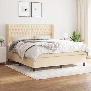 Box spring postel s matrací krémová 180x200 cm textil 3128226