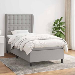 Box spring postel s matrací světle šedá 80 x 200 cm textil 3128237
