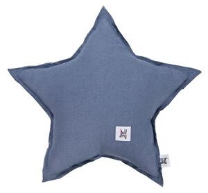 Lněný dekorační polštářek STAR NAVY BLUE