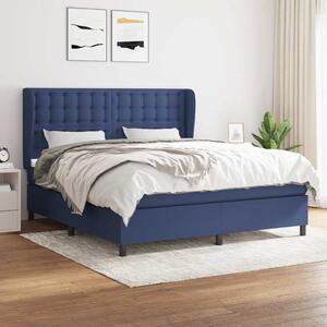 Box spring postel s matrací modrá 160x200 cm textil 3128299
