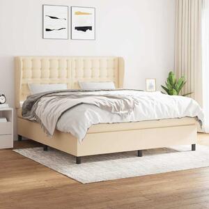 Box spring postel s matrací krémová 160x200 cm textil 3128298