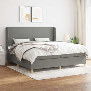 Box spring postel s matrací tmavě šedá 200x200 cm textil 3128390
