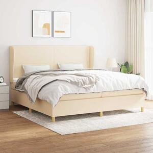 Box spring postel s matrací krémová 200x200 cm textil 3128394