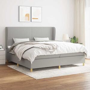 Box spring postel s matrací světle šedá 200 x 200 cm textil 3128389