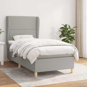Box spring postel s matrací světle šedá 90x190 cm textil 3128405