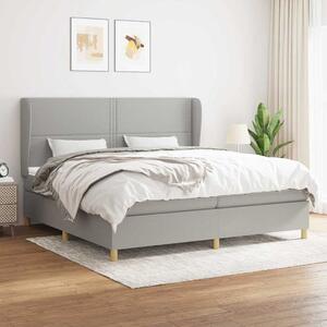 Box spring postel s matrací světle šedá 200 x 200 cm textil 3128469
