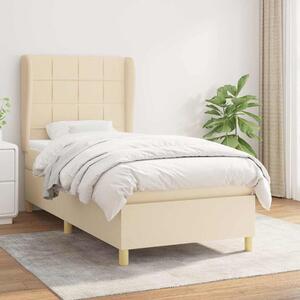 Box spring postel s matrací krémová 90x190 cm textil 3128490