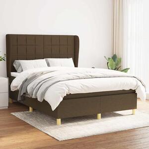 Box spring postel s matrací tmavě hnědá 140x200 cm textil 3128528