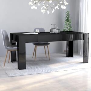 Jídelní stůl černý s vysokým leskem 180 x 90 x 76 cm dřevotříska