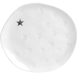 Räder Bílý porcelánový talíř HVĚZDY, malý