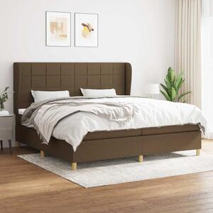 Box spring postel s matrací tmavě hnědá 200x200 cm textil 3128552