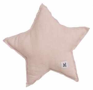 Lněný dekorační polštářek STAR DUSTY PINK