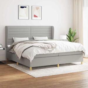 Box spring postel s matrací světle šedá 200 x 200 cm textil 3128629