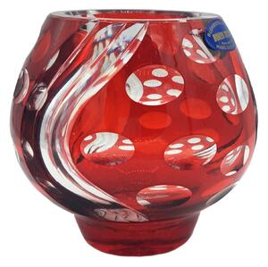 Svícen Globe barevný na čajovou svíčku 10 cm - Červená