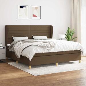 Box spring postel s matrací tmavě hnědá 200x200 cm textil 3128632