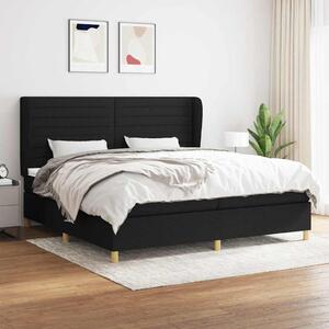 Box spring postel s matrací černá 200x200 cm textil 3128631