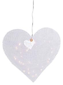 Räder Bílé závěsné srdce HEARTLIGHT s LED světelným řetězem