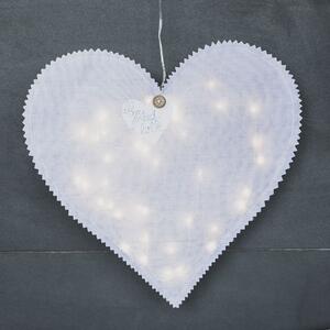 Räder Bílé závěsné srdce HEARTLIGHT s LED světelným řetězem