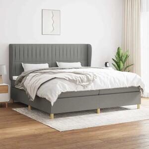 Box spring postel s matrací tmavě šedá 200x200 cm textil 3128710