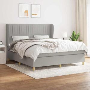 Box spring postel s matrací světle šedá 160 x 200 cm textil 3128693