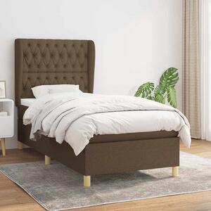 Box spring postel s matrací tmavě hnědá 90x190 cm textil 3128728