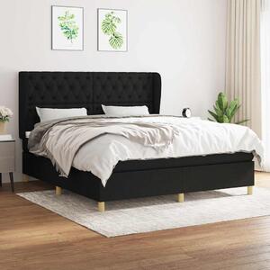 Box spring postel s matrací černá 160x200 cm textil 3128775
