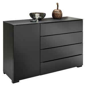 KOMODA, dub, antracitová, černá, tmavý dub, 120/77/40 cm Dieter Knoll - Šuplíkové komody
