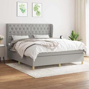 Box spring postel s matrací světle šedá 160 x 200 cm textil 3128773
