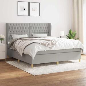 Box spring postel s matrací světle šedá 180 x 200 cm textil 3128781