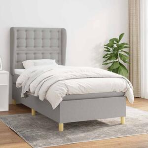 Box spring postel s matrací světle šedá 90x190 cm textil 3128805