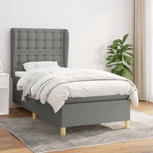 Box spring postel s matrací tmavě šedá 80 x 200 cm textil 3128798