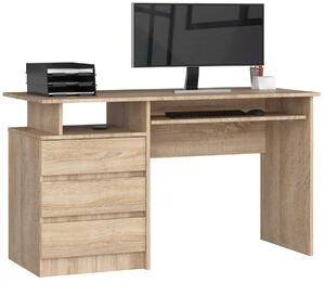 Ak furniture Volně stojící psací stůl CLP 135 cm dub sonoma