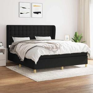 Box spring postel s matrací černá 160x200 cm textil 3128855