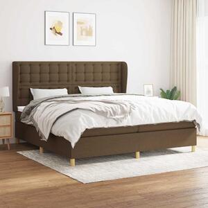 Box spring postel s matrací tmavě hnědá 200x200 cm textil 3128872