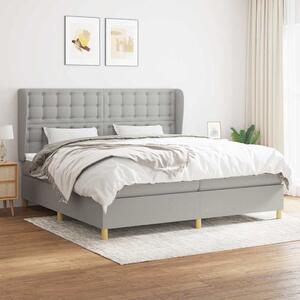 Box spring postel s matrací světle šedá 200 x 200 cm textil 3128869