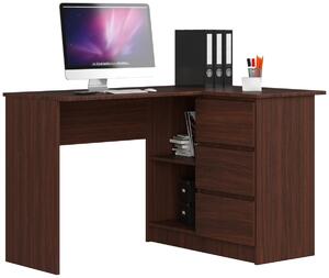 Ak furniture Rohový psací stůl B16 124 cm wenge pravý