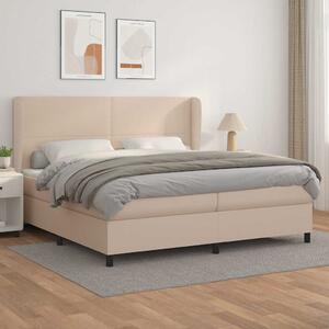 Box spring postel s matrací cappuccino 200 x 200 cm umělá kůže 3128936