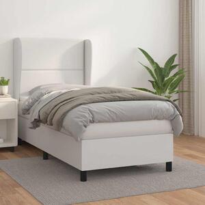 Box spring postel s matrací bílá 100x200 cm umělá kůže 3128956