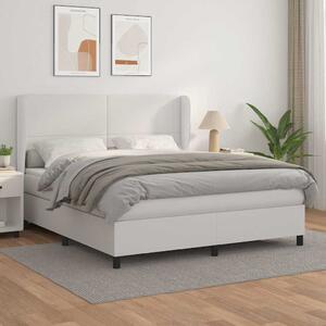 Box spring postel s matrací bílá 160x200 cm umělá kůže 3128920