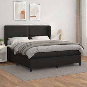 Box spring postel s matrací černá 180x200 cm umělá kůže 3128985