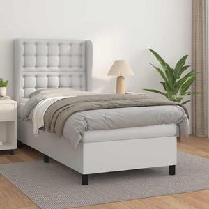 Box spring postel s matrací bílá 80 x 200 cm umělá kůže 3128998
