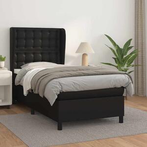 Box spring postel s matrací černá 80 x 200 cm umělá kůže 3128997