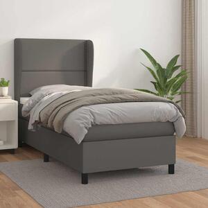 Box spring postel s matrací šedá 100x200 cm umělá kůže 3128959
