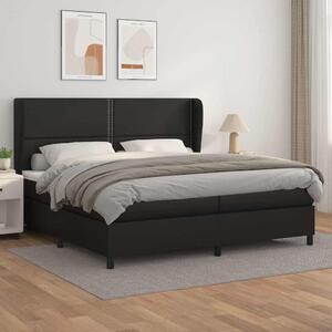 Box spring postel s matrací černá 200x200 cm umělá kůže 3128991