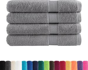 Prémiové ručníky SOLUND 4 ks šedé 100x200 cm 600 g/m²