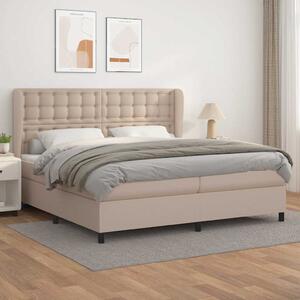 Box spring postel s matrací cappuccino 200 x 200 cm umělá kůže 3129056