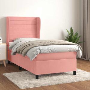 Box spring postel s matrací růžová 80 x 200 cm samet 3129242