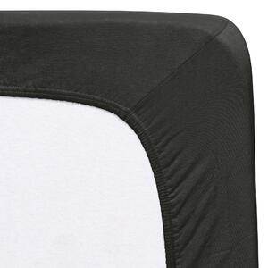 ELASTICKÉ PROSTĚRADLO, žerzej, černá, 90-100/200-220 cm Florella - Prostěradla