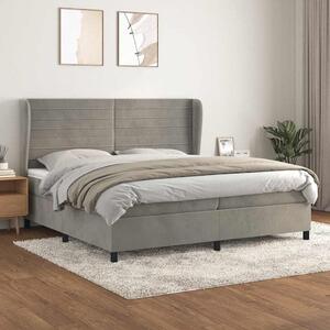 Box spring postel s matrací světle šedá 200x200 cm samet 3129291